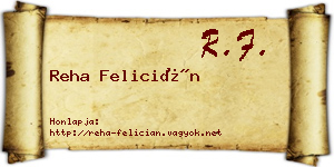 Reha Felicián névjegykártya